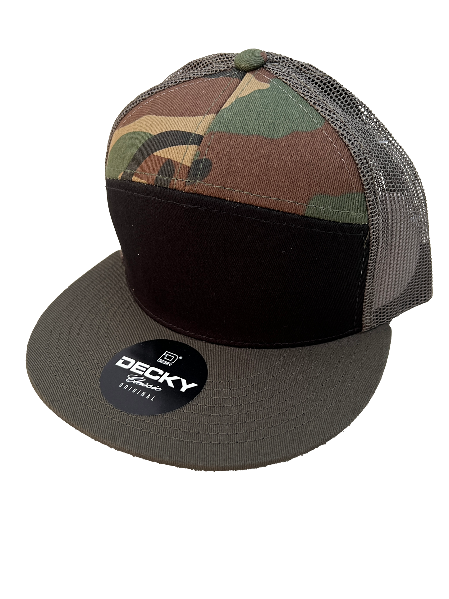 Decky 1133 Style Custom Leather Patch Trucker Hat